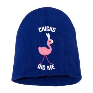 Easter Chicks Dig Me Flamingo Bunny Spring Egg Gift Short Acrylic Beanie