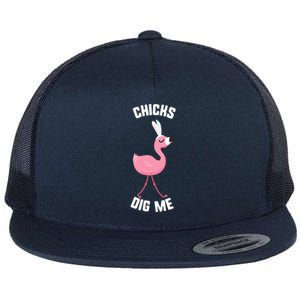 Easter Chicks Dig Me Flamingo Bunny Spring Egg Gift Flat Bill Trucker Hat