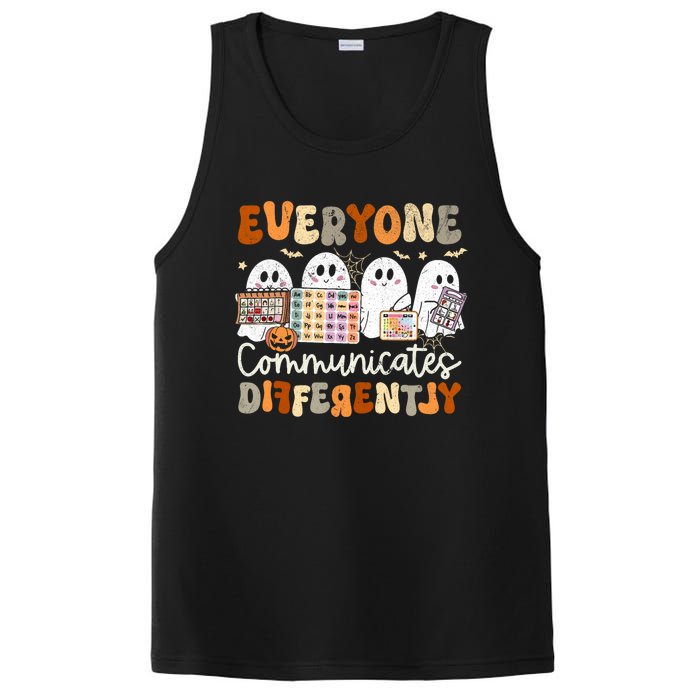 Everyone Communicates Differently Halloween Slp Sped Teacher PosiCharge Competitor Tank