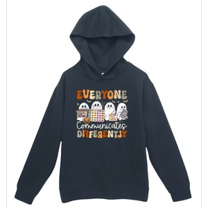 Everyone Communicates Differently Halloween Slp Sped Teacher Urban Pullover Hoodie