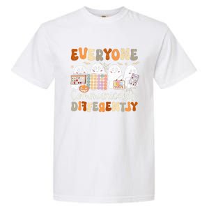 Everyone Communicates Differently Halloween Slp Sped Teacher Garment-Dyed Heavyweight T-Shirt