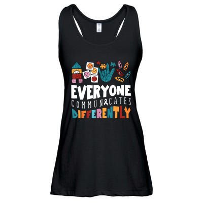 Everyone Communicates Differently Special Education Autism Ladies Essential Flowy Tank