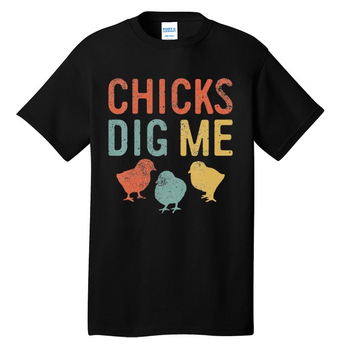 Easter Chicks Dig Me Retro Vintage Chickens Spring Gift Tall T-Shirt