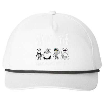 Everyone Communicates Differently Halloween Autism Teacher Snapback Five-Panel Rope Hat