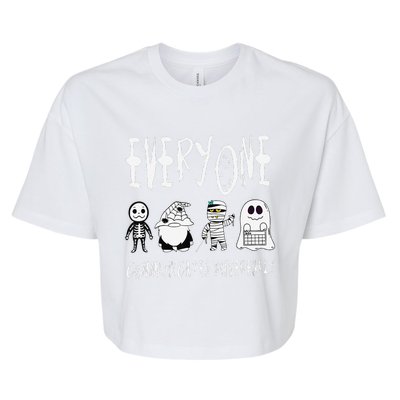 Everyone Communicates Differently Halloween Autism Teacher Bella+Canvas Jersey Crop Tee