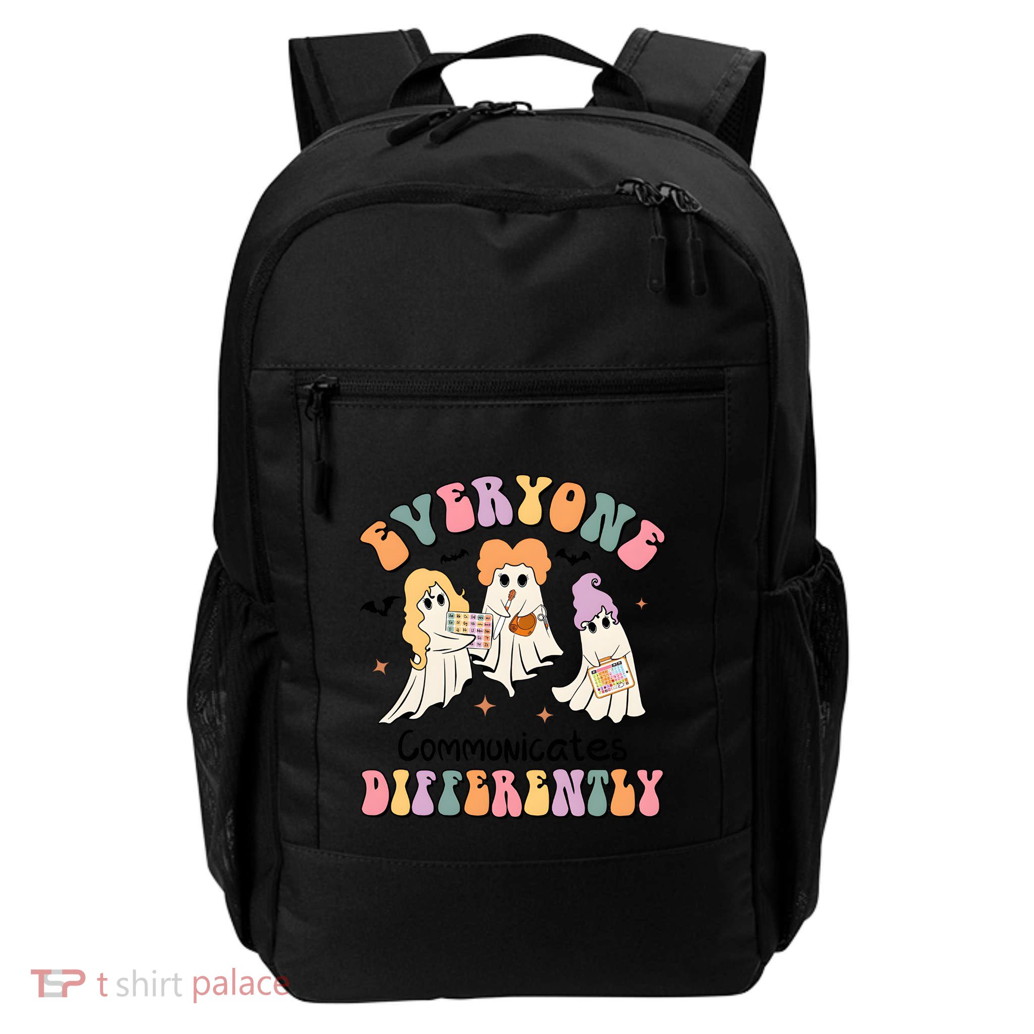 Everyone Communicates Differently Halloween Cute Ghoul Witch Hocus Daily Commute Backpack