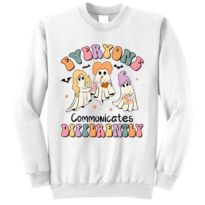 Everyone Communicates Differently Halloween Cute Ghoul Witch Hocus Sweatshirt