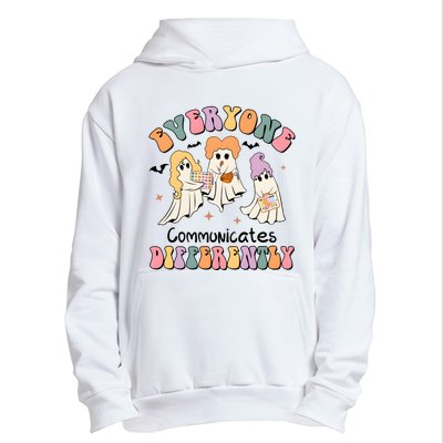 Everyone Communicates Differently Halloween Cute Ghoul Witch Hocus Urban Pullover Hoodie