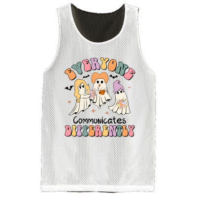 Everyone Communicates Differently Halloween Cute Ghoul Witch Hocus Mesh Reversible Basketball Jersey Tank