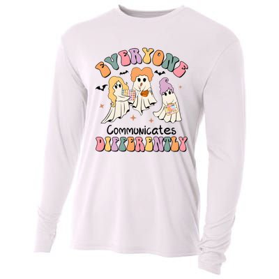 Everyone Communicates Differently Halloween Cute Ghoul Witch Hocus Cooling Performance Long Sleeve Crew