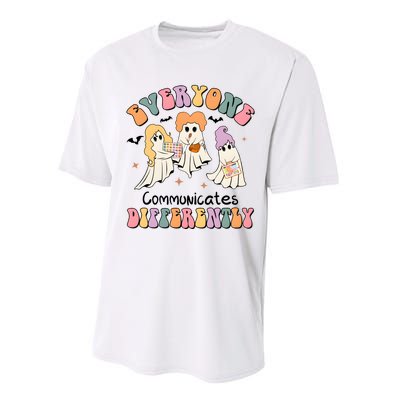 Everyone Communicates Differently Halloween Cute Ghoul Witch Hocus Performance Sprint T-Shirt