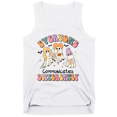 Everyone Communicates Differently Halloween Cute Ghoul Witch Hocus Tank Top