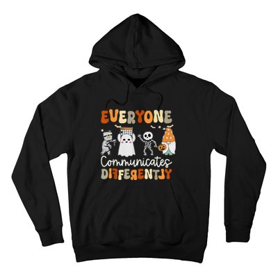 Everyone Communicates Differently Speech Therapy Halloween Hoodie