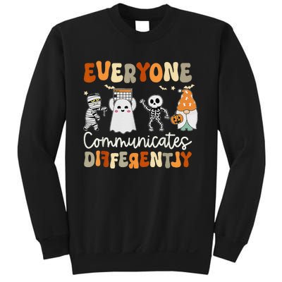 Everyone Communicates Differently Speech Therapy Halloween Sweatshirt