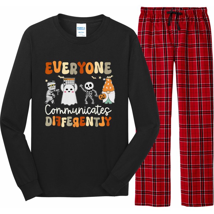 Everyone Communicates Differently Speech Therapy Halloween Long Sleeve Pajama Set