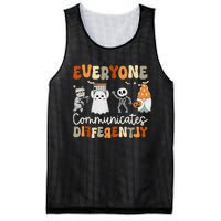 Everyone Communicates Differently Speech Therapy Halloween Mesh Reversible Basketball Jersey Tank