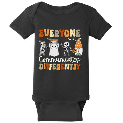 Everyone Communicates Differently Speech Therapy Halloween Baby Bodysuit
