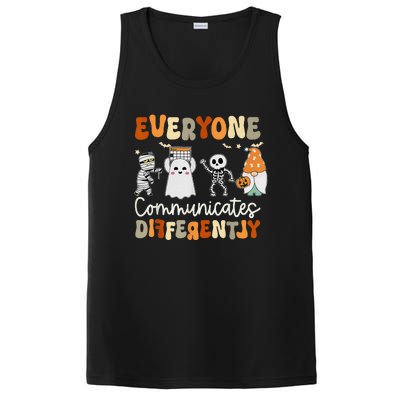 Everyone Communicates Differently Speech Therapy Halloween PosiCharge Competitor Tank