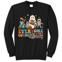 Everyone Communicates Differently Halloween Slp Sped Teacher Sweatshirt