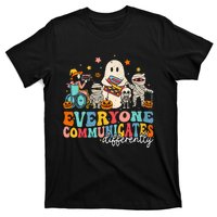 Everyone Communicates Differently Halloween Slp Sped Teacher T-Shirt