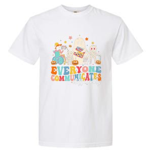 Everyone Communicates Differently Halloween Slp Sped Teacher Garment-Dyed Heavyweight T-Shirt