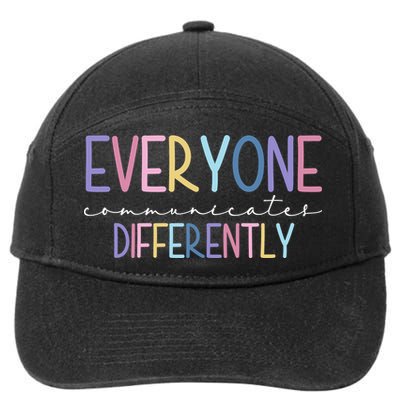 Everyone Communicates Differently Colorful 7-Panel Snapback Hat