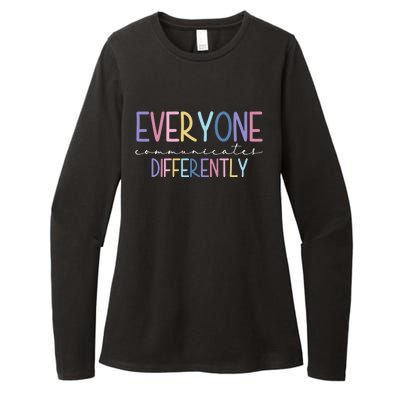 Everyone Communicates Differently Colorful Womens CVC Long Sleeve Shirt