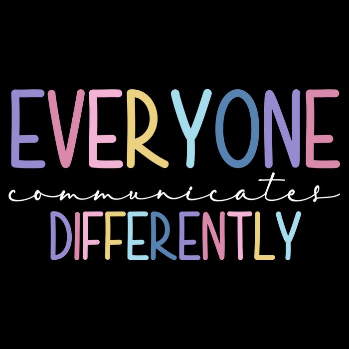 Everyone Communicates Differently Colorful Flat Bill Trucker Hat