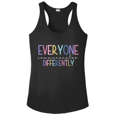 Everyone Communicates Differently Colorful Ladies PosiCharge Competitor Racerback Tank