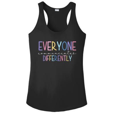 Everyone Communicates Differently Colorful Ladies PosiCharge Competitor Racerback Tank