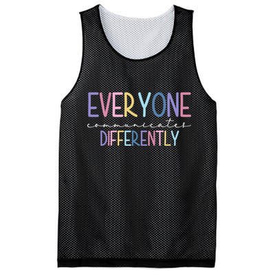 Everyone Communicates Differently Colorful Mesh Reversible Basketball Jersey Tank