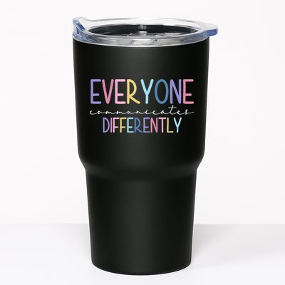Everyone Communicates Differently Colorful Tumbler