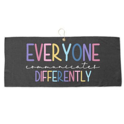 Everyone Communicates Differently Colorful Large Microfiber Waffle Golf Towel