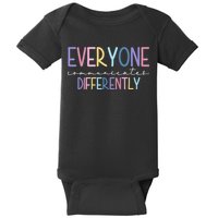 Everyone Communicates Differently Colorful Baby Bodysuit