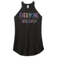 Everyone Communicates Differently Colorful Women's Perfect Tri Rocker Tank