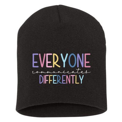 Everyone Communicates Differently Colorful Short Acrylic Beanie