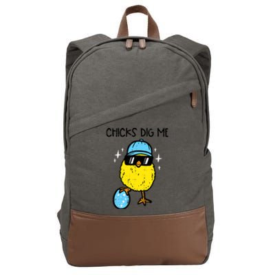 Easter Chicks Dig Me Cute Boy Teens Cotton Canvas Backpack