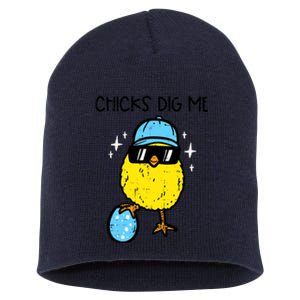 Easter Chicks Dig Me Cute Boy Teens Short Acrylic Beanie