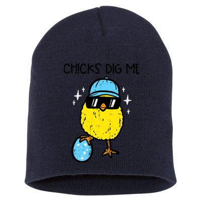 Easter Chicks Dig Me Cute Boy Teens Short Acrylic Beanie