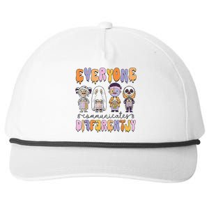 Everyone Communicate Differently Speech Therapy Halloween Snapback Five-Panel Rope Hat