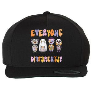 Everyone Communicate Differently Speech Therapy Halloween Wool Snapback Cap