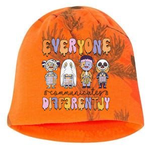 Everyone Communicate Differently Speech Therapy Halloween Kati - Camo Knit Beanie