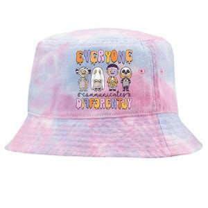 Everyone Communicate Differently Speech Therapy Halloween Tie-Dyed Bucket Hat