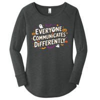 Everyone Communicates Differently Speech Therapy Halloween Women's Perfect Tri Tunic Long Sleeve Shirt