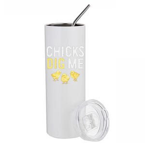 Easter Chicks Dig Me Watercolor Stainless Steel Tumbler