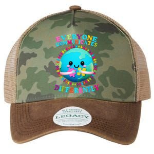 Everyone Communicated Differently Autism Awareness Acceptance Legacy Tie Dye Trucker Hat