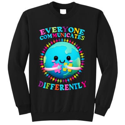 Everyone Communicated Differently Autism Awareness Acceptance Sweatshirt