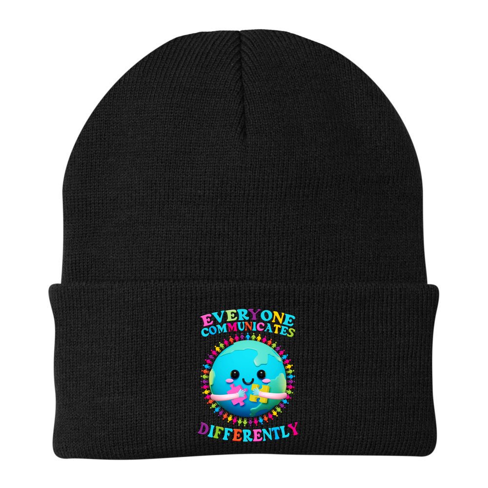 Everyone Communicated Differently Autism Awareness Acceptance Beanie