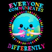 Everyone Communicated Differently Autism Awareness Acceptance 16 in Basic Backpack
