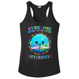 Everyone Communicated Differently Autism Awareness Acceptance Ladies PosiCharge Competitor Racerback Tank